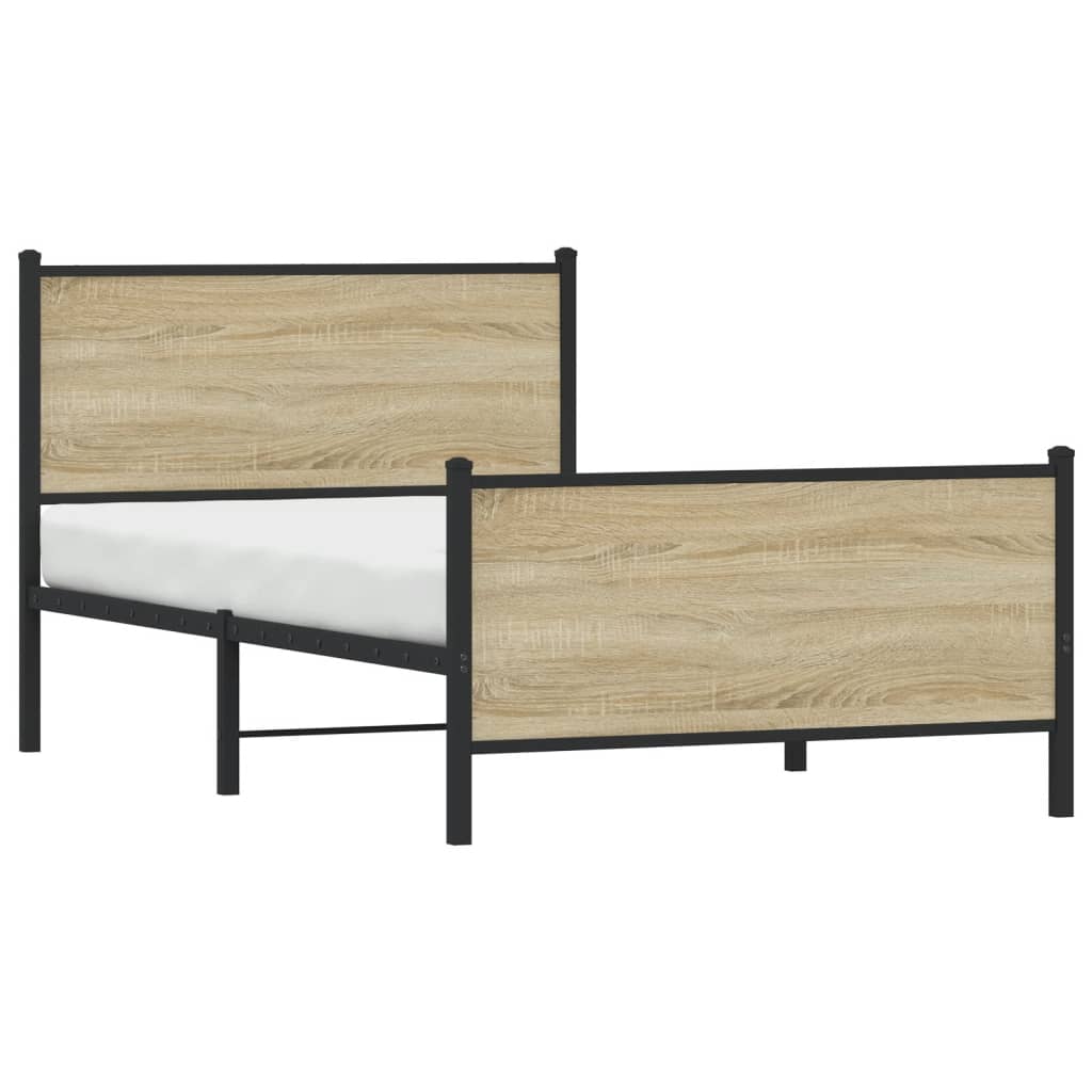 Cadre de lit en métal sans matelas chêne sonoma 100x200 cm - XIOS