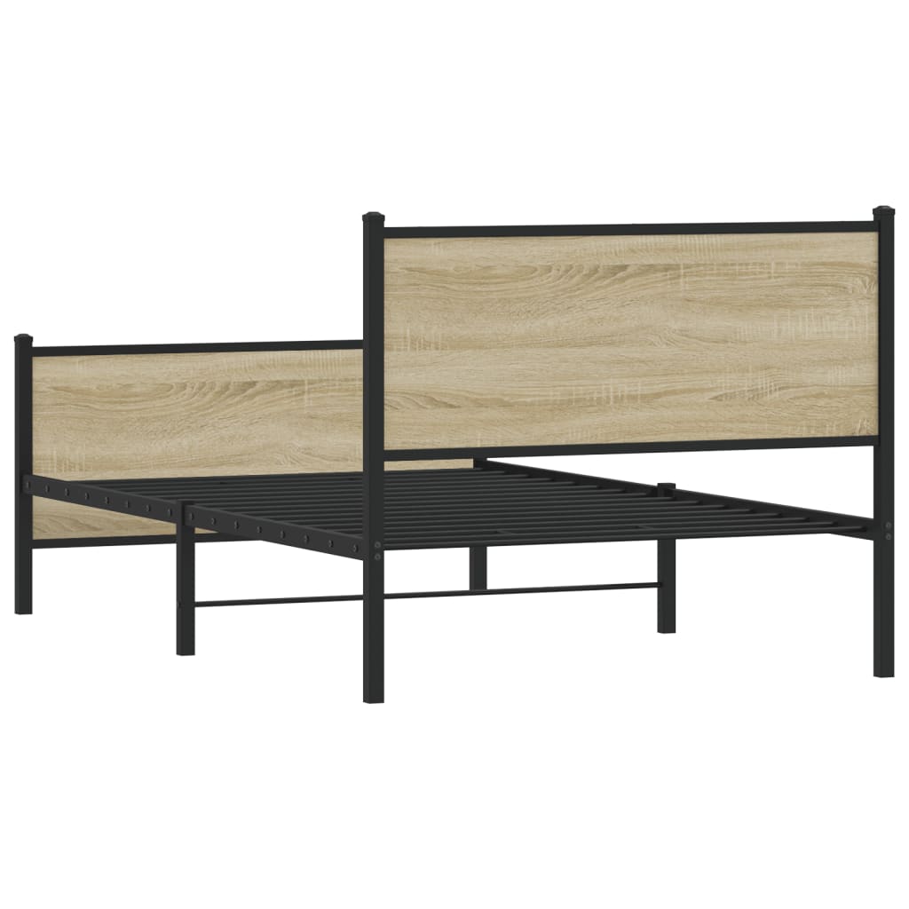 Cadre de lit en métal sans matelas chêne sonoma 100x200 cm - XIOS