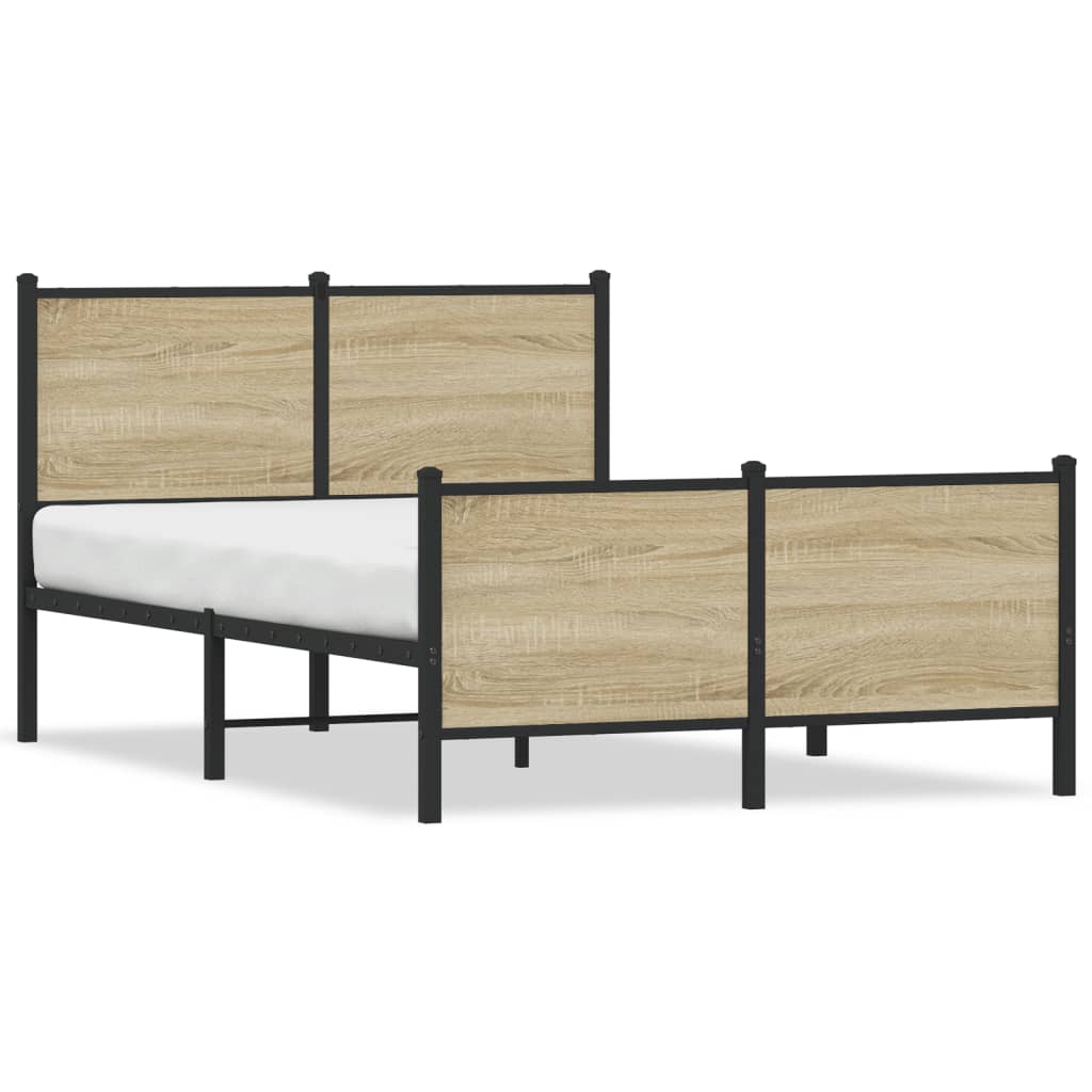 Cadre de lit en métal sans matelas chêne sonoma 120x190 cm - XIOS