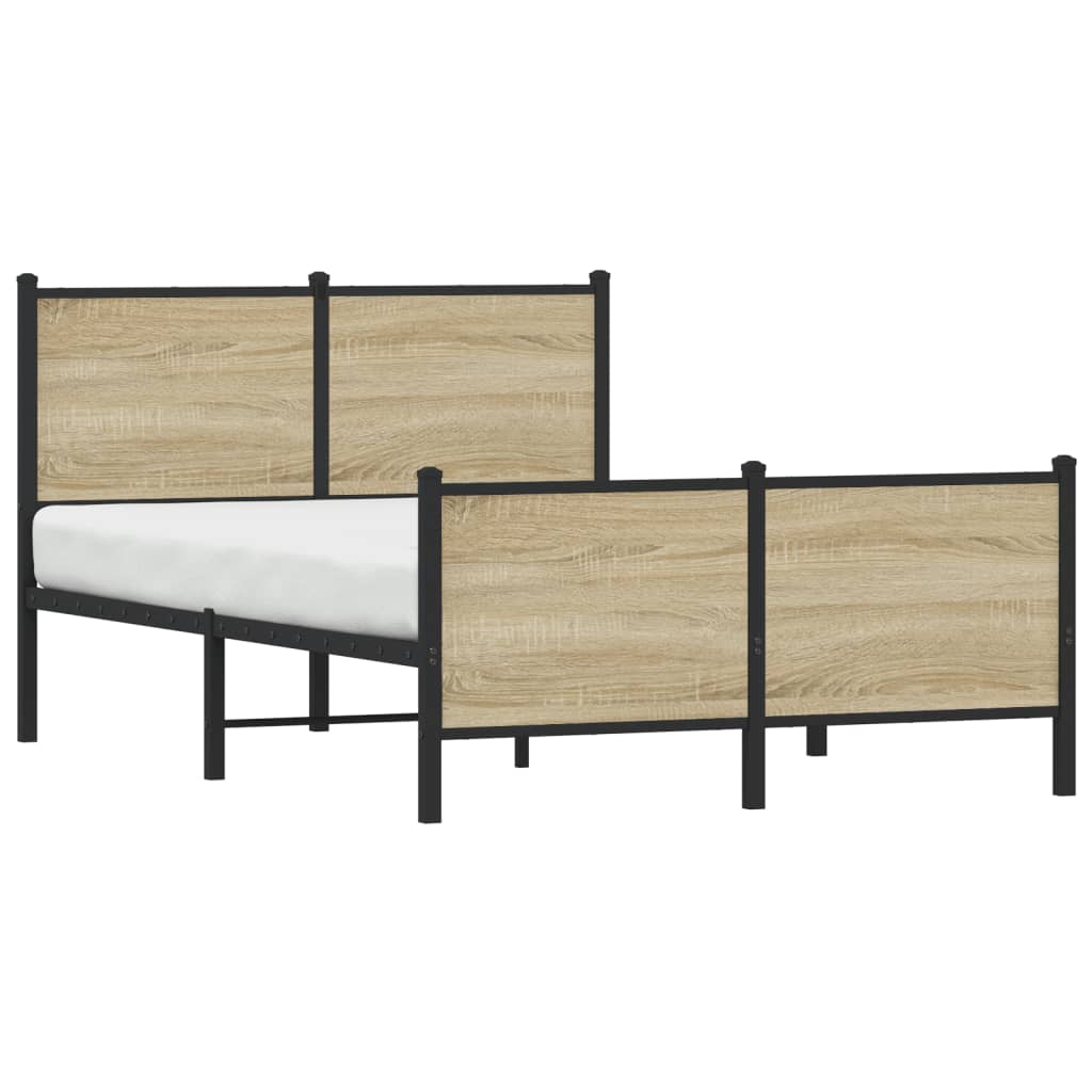 Cadre de lit en métal sans matelas chêne sonoma 120x190 cm - XIOS