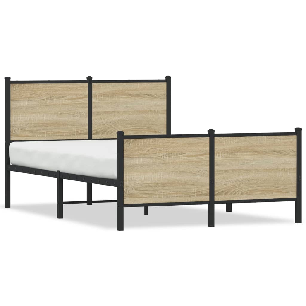 Cadre de lit en métal sans matelas chêne sonoma 120x200 cm - XIOS