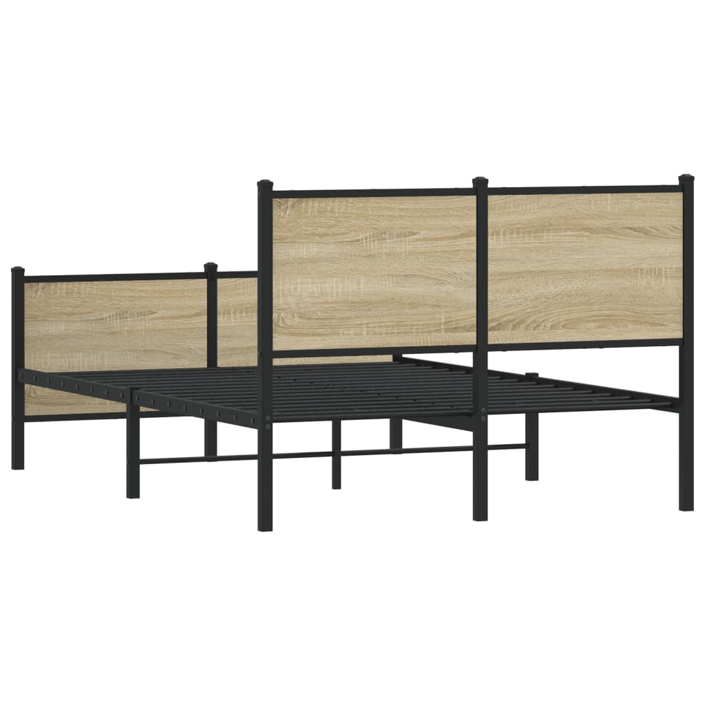 Cadre de lit en métal sans matelas chêne sonoma 120x200 cm - XIOS