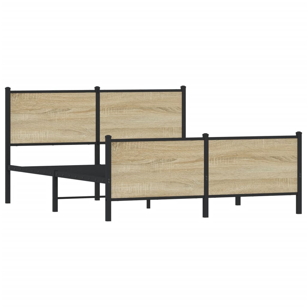 Cadre de lit en métal sans matelas chêne sonoma 137x190 cm - XIOS