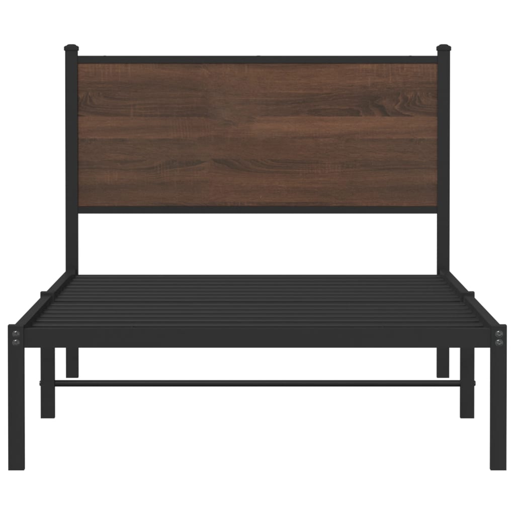 Cadre de lit en métal sans matelas chêne marron 100x200 cm - XIOS