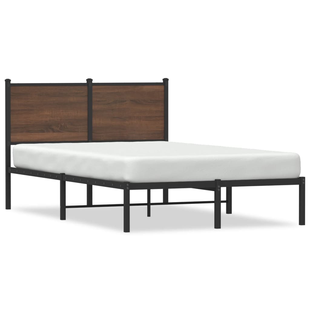 Cadre de lit en métal sans matelas chêne marron 120x200 cm - XIOS