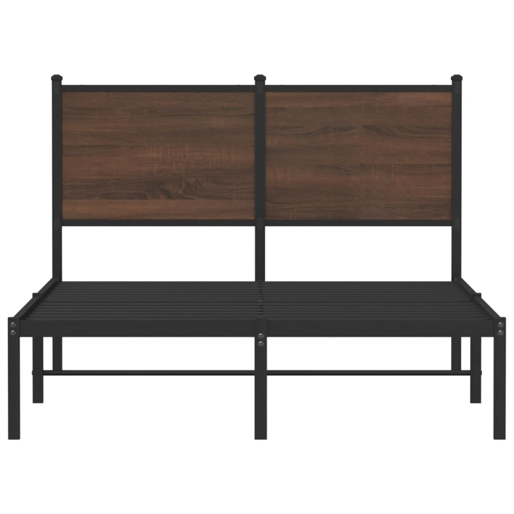 Cadre de lit en métal sans matelas chêne marron 120x200 cm - XIOS