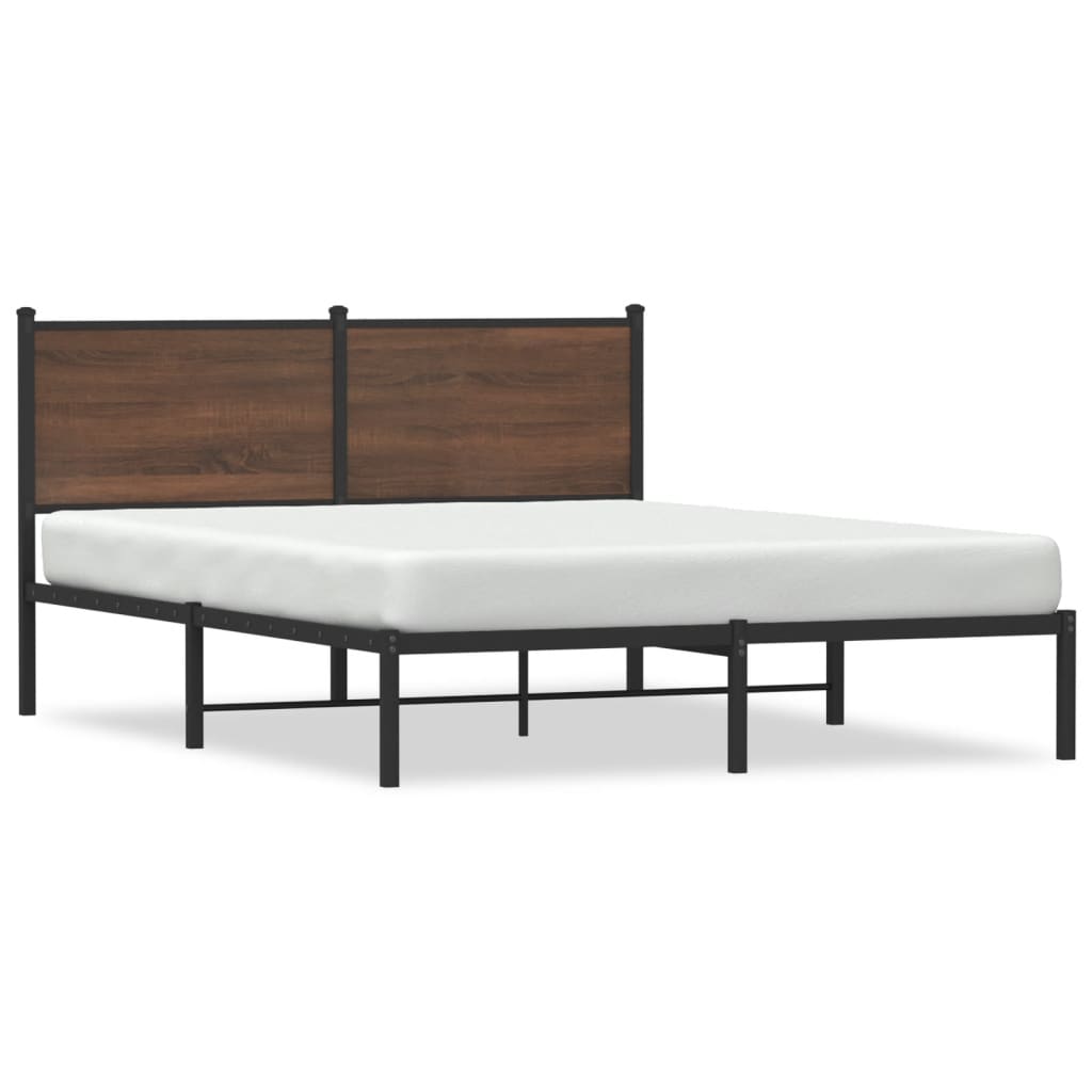 Cadre de lit en métal sans matelas chêne marron 140x200 cm - XIOS