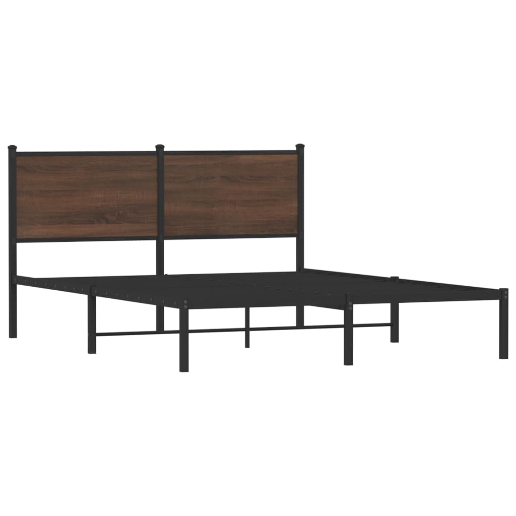 Cadre de lit en métal sans matelas chêne marron 140x200 cm - XIOS