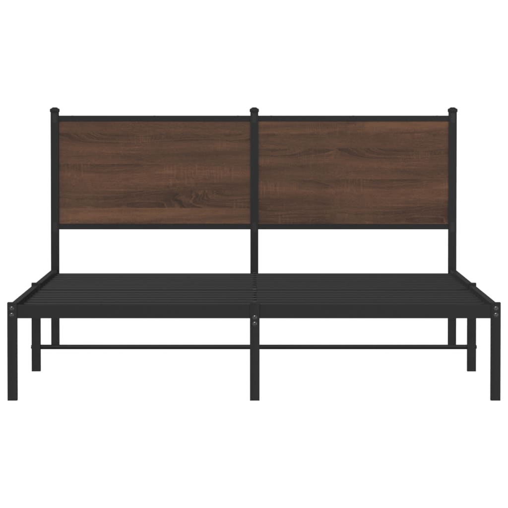 Cadre de lit en métal sans matelas chêne marron 140x200 cm - XIOS