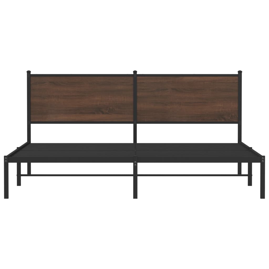 Cadre de lit en métal sans matelas chêne marron 160x200 cm - XIOS