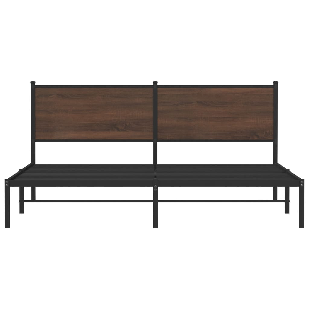 Cadre de lit en métal sans matelas chêne marron 180x200 cm - XIOS