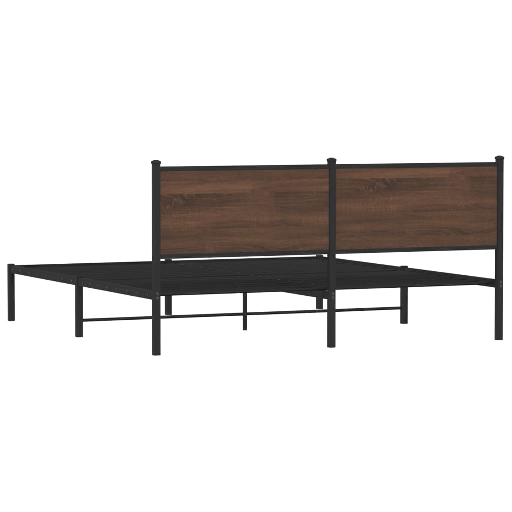 Cadre de lit en métal sans matelas chêne marron 180x200 cm - XIOS
