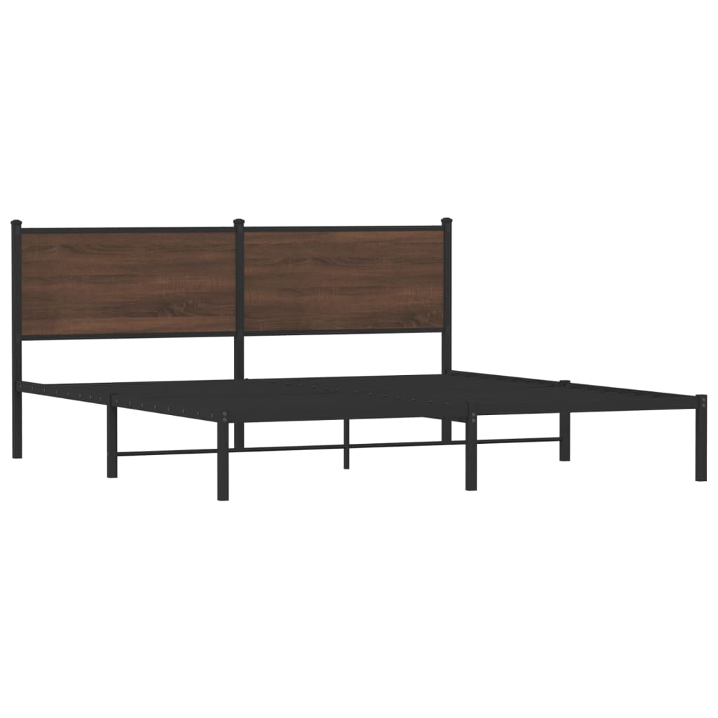 Cadre de lit en métal sans matelas chêne marron 183x213 cm - XIOS