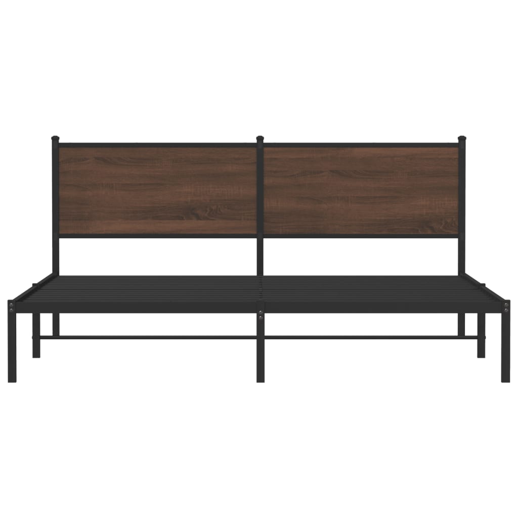 Cadre de lit en métal sans matelas chêne marron 183x213 cm - XIOS
