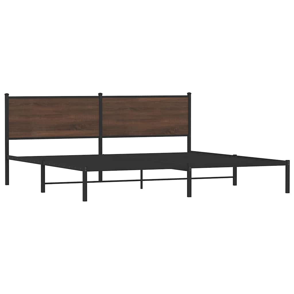 Cadre de lit en métal sans matelas chêne marron 193x203 cm - XIOS