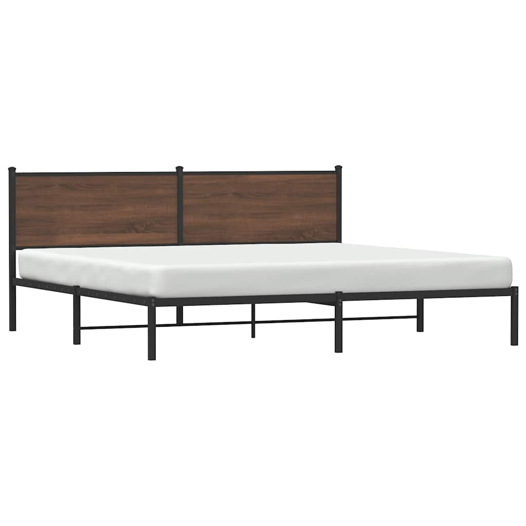Cadre de lit en métal sans matelas chêne marron 193x203 cm - XIOS