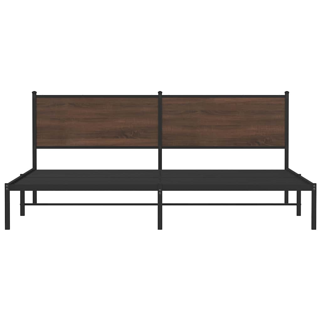 Cadre de lit en métal sans matelas chêne marron 193x203 cm - XIOS