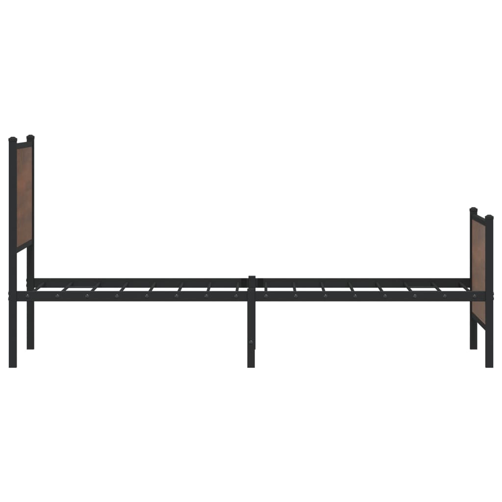 Cadre de lit en métal sans matelas chêne marron 90x190 cm - XIOS