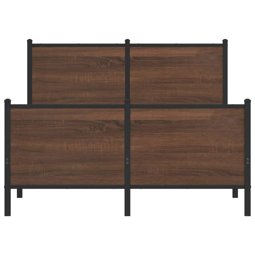 Cadre de lit en métal sans matelas chêne marron 137x190 cm - XIOS