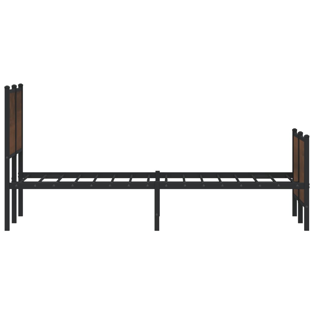 Cadre de lit en métal sans matelas chêne marron 137x190 cm - XIOS