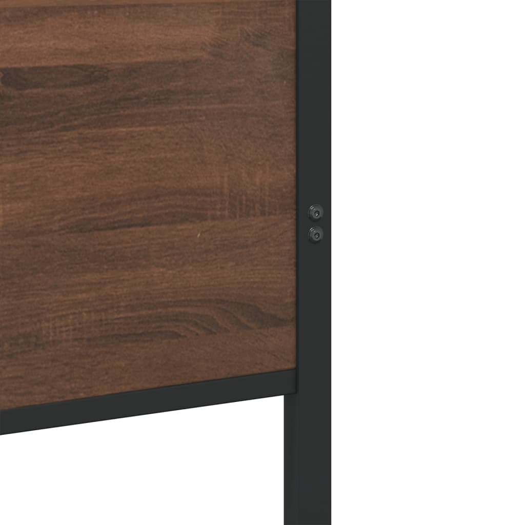 Cadre de lit en métal sans matelas chêne marron 137x190 cm - XIOS