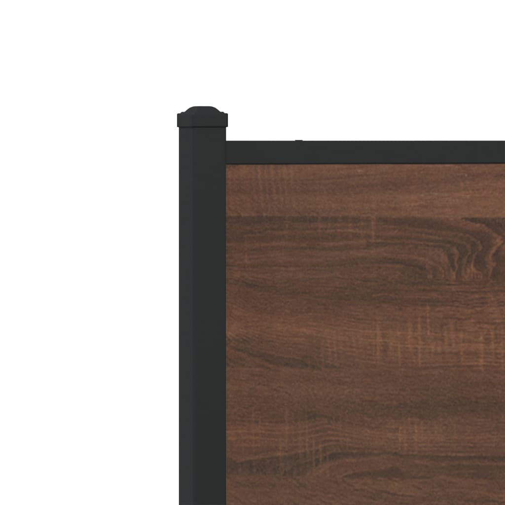 Cadre de lit en métal sans matelas chêne marron 137x190 cm - XIOS