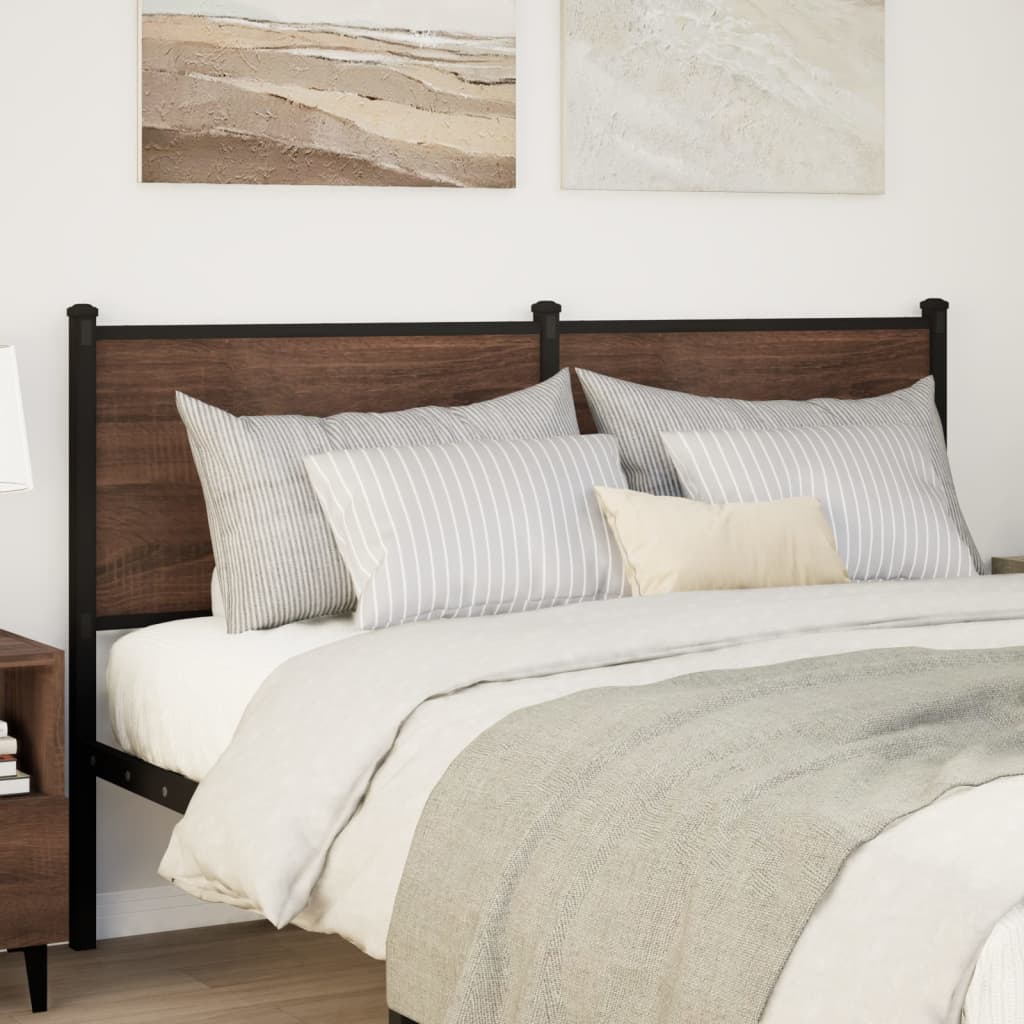 Tête de lit de remplacement chêne marron 150 cm bois d'ingénierie et acier - XIOS