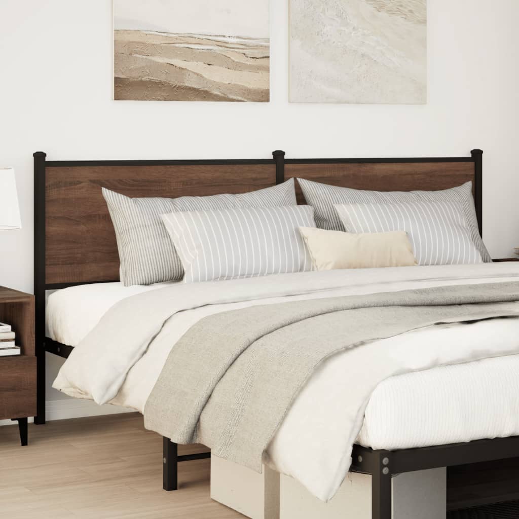Tête de lit de remplacement chêne marron 160 cm bois d'ingénierie et acier - XIOS