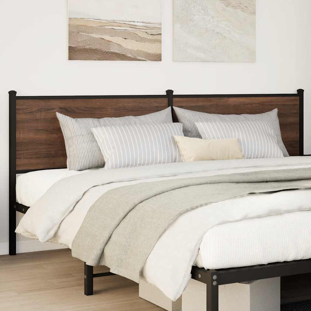 Tête de lit de remplacement chêne marron 190 cm bois d'ingénierie et acier - XIOS
