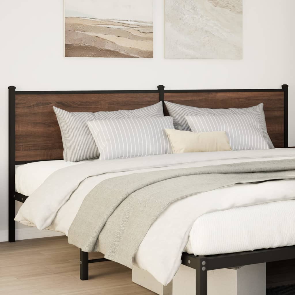 Tête de lit de remplacement chêne marron 200 cm bois d'ingénierie et acier - XIOS