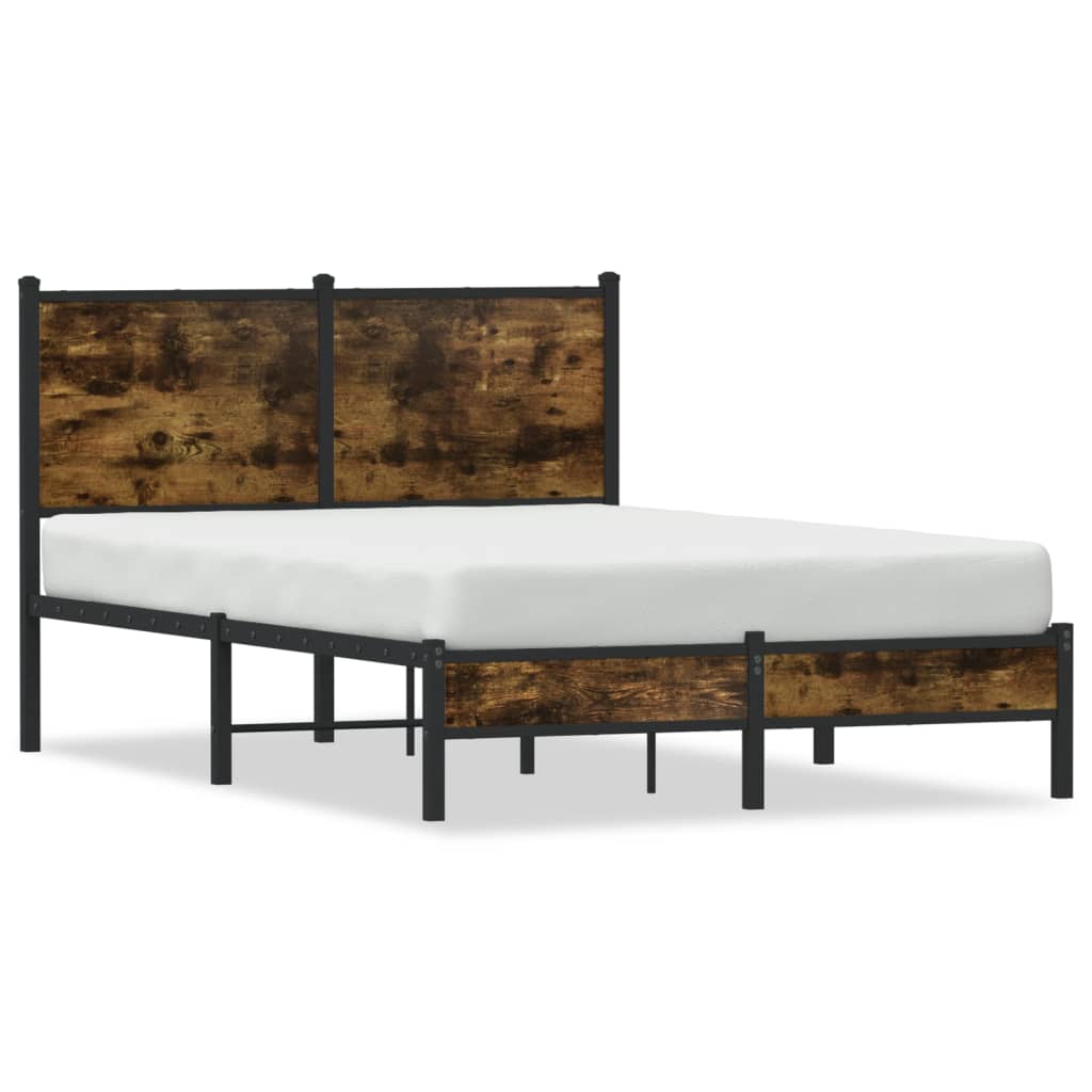 Cadre de lit en métal sans matelas chêne fumé 120x200 cm - XIOS