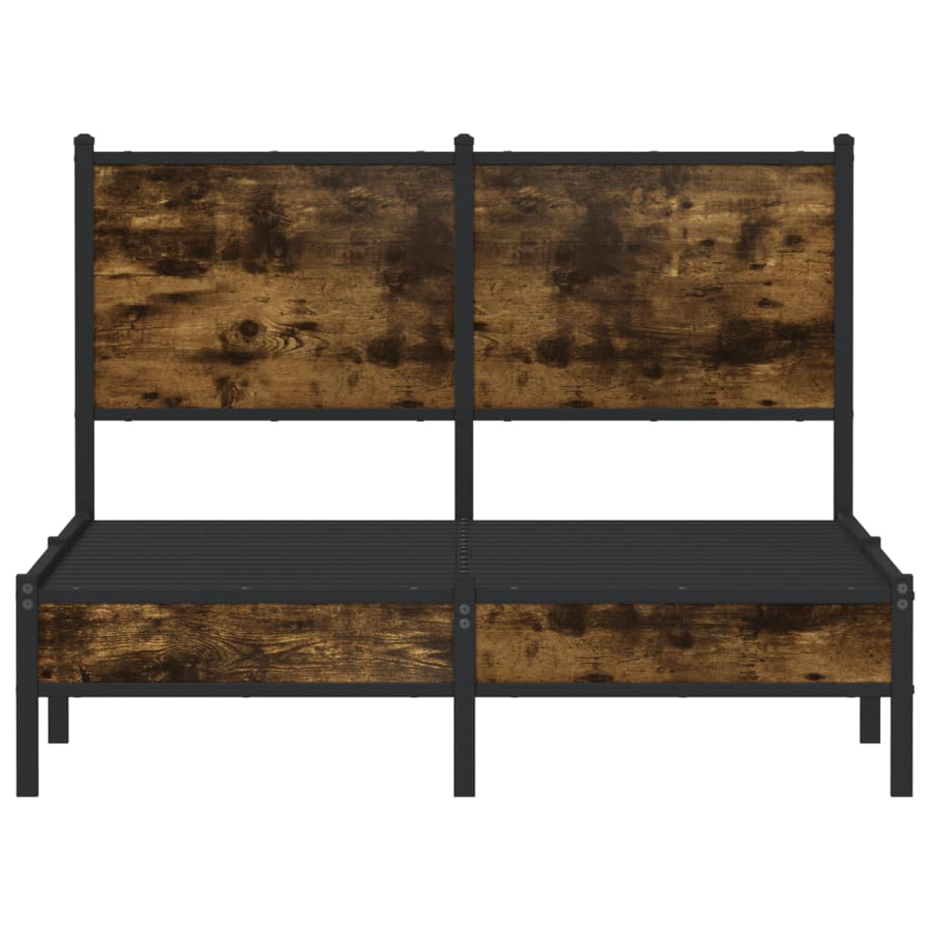 Cadre de lit en métal sans matelas chêne fumé 120x200 cm - XIOS