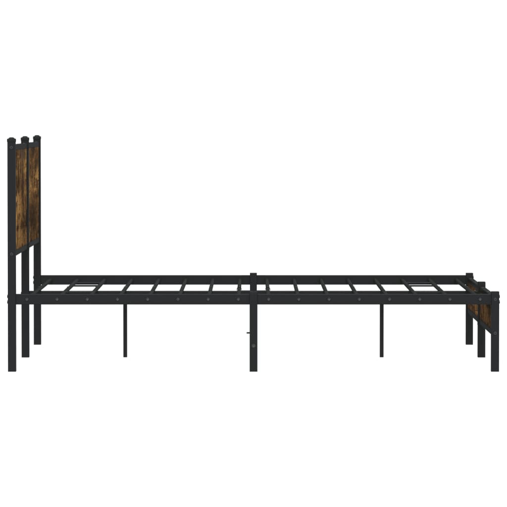 Cadre de lit en métal sans matelas chêne fumé 150x200 cm - XIOS