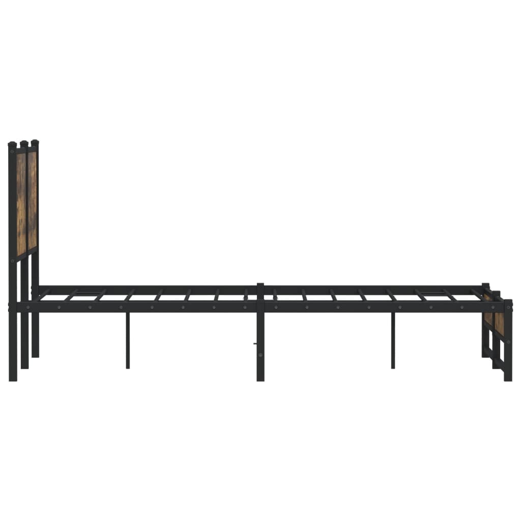 Cadre de lit en métal sans matelas chêne fumé 120x190 cm - XIOS