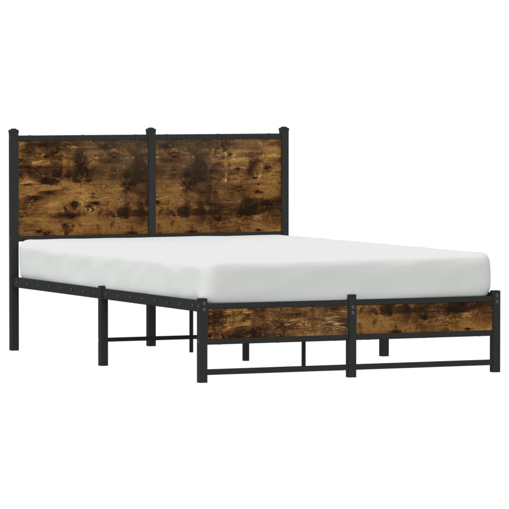 Cadre de lit en métal sans matelas chêne fumé 120x200 cm - XIOS