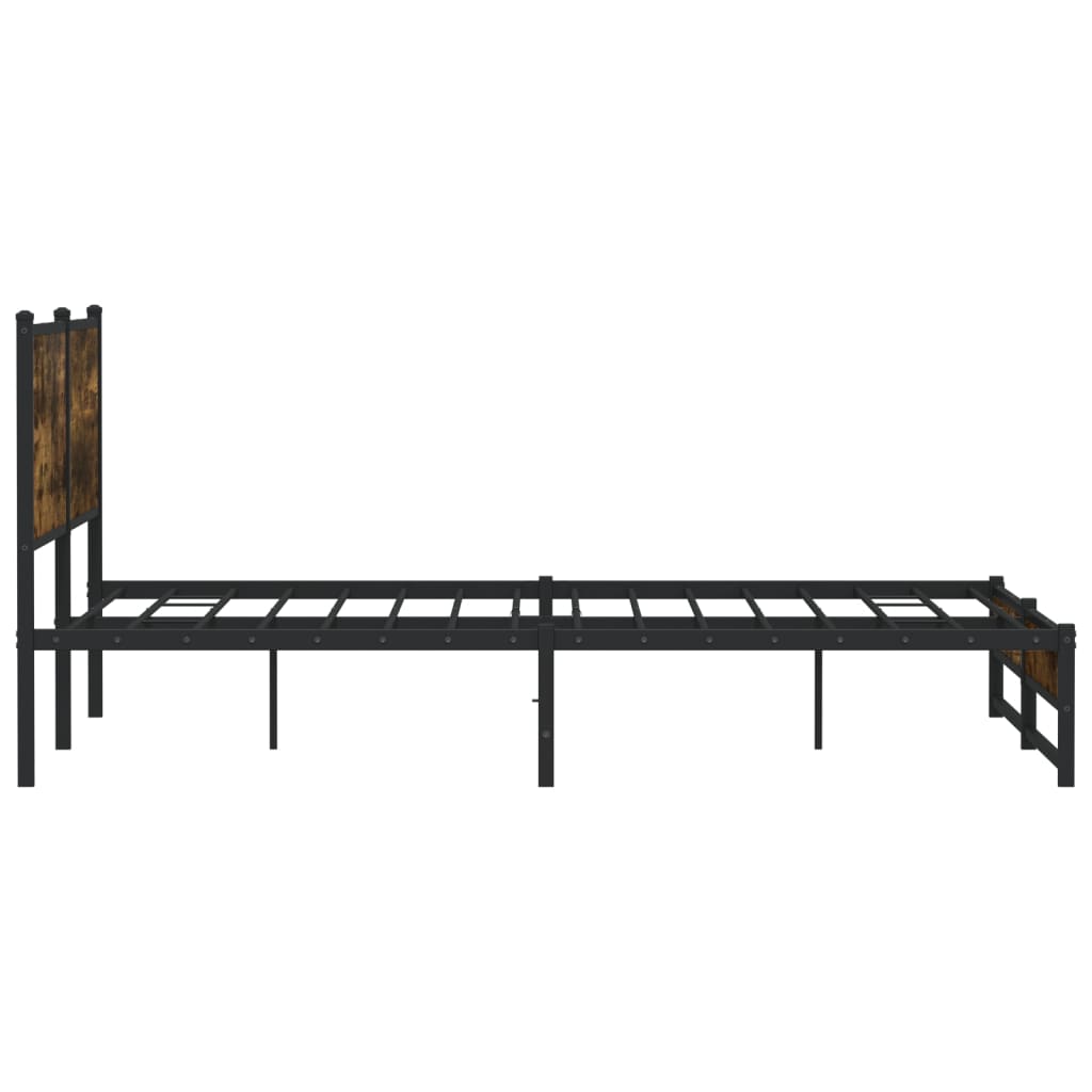 Cadre de lit en métal sans matelas chêne fumé 160x200 cm - XIOS