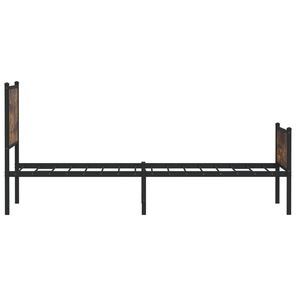 Cadre de lit en métal sans matelas chêne fumé 100x200 cm - XIOS