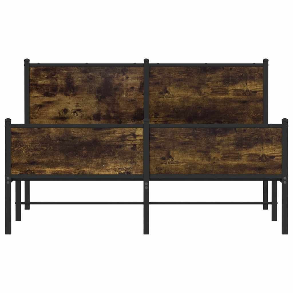 Cadre de lit en métal sans matelas chêne fumé 140x190 cm - XIOS