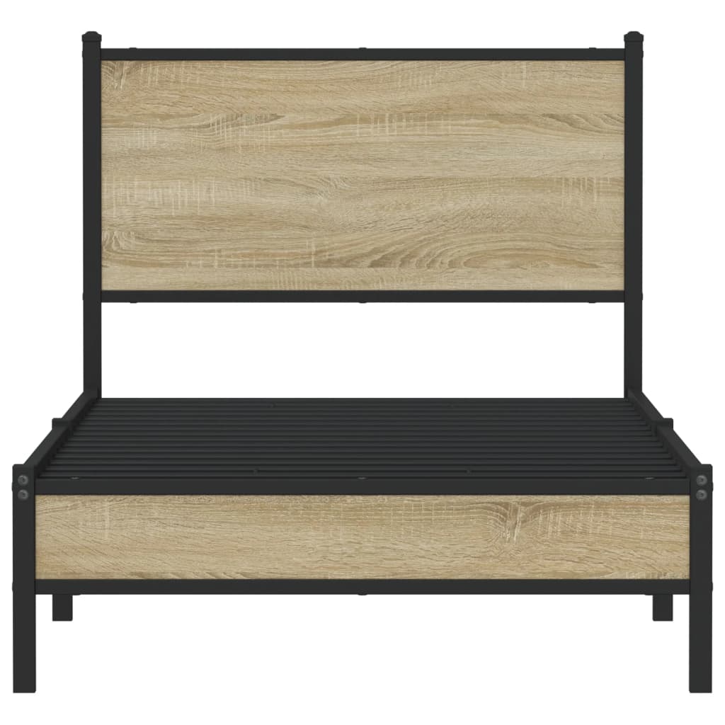 Cadre de lit en métal sans matelas chêne sonoma 75x190 cm - XIOS
