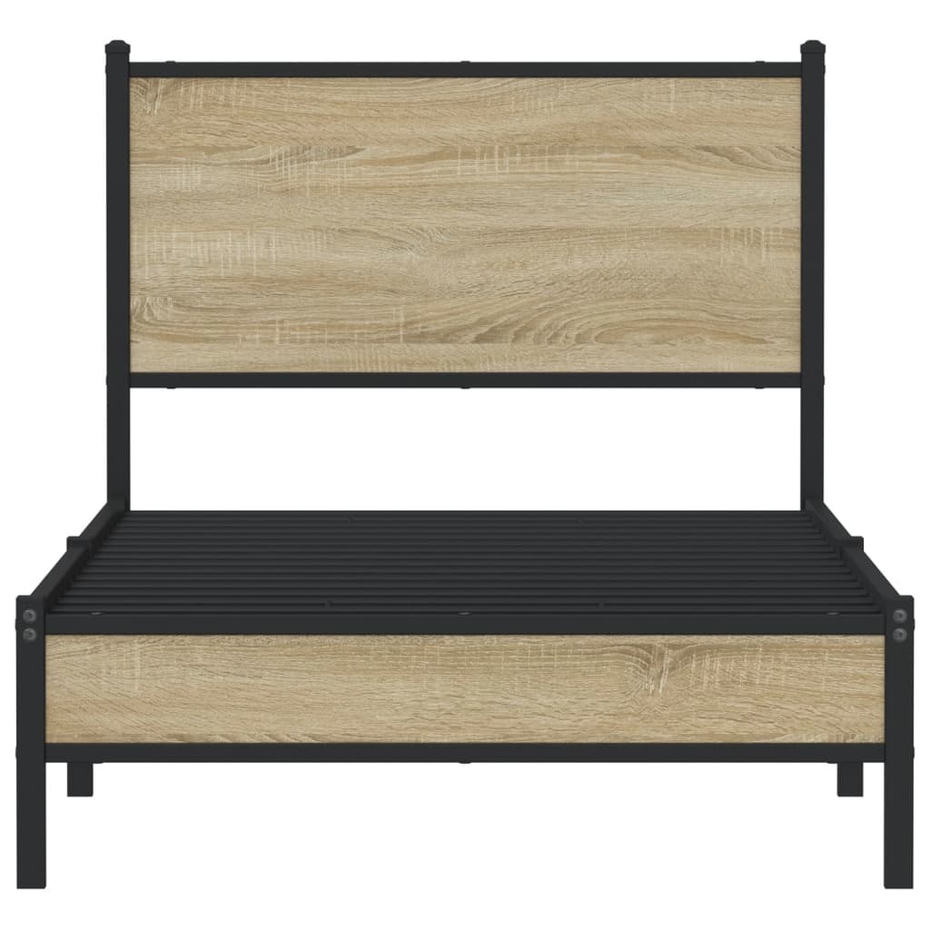 Cadre de lit en métal sans matelas chêne sonoma 90x200 cm - XIOS