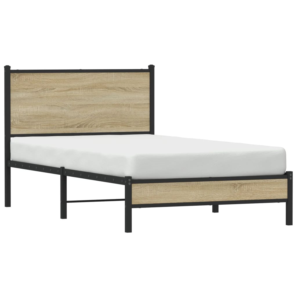 Cadre de lit en métal sans matelas chêne sonoma 100x190 cm - XIOS