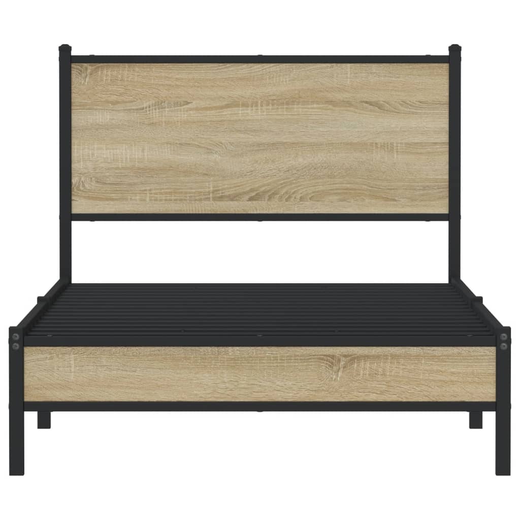 Cadre de lit en métal sans matelas chêne sonoma 100x190 cm - XIOS