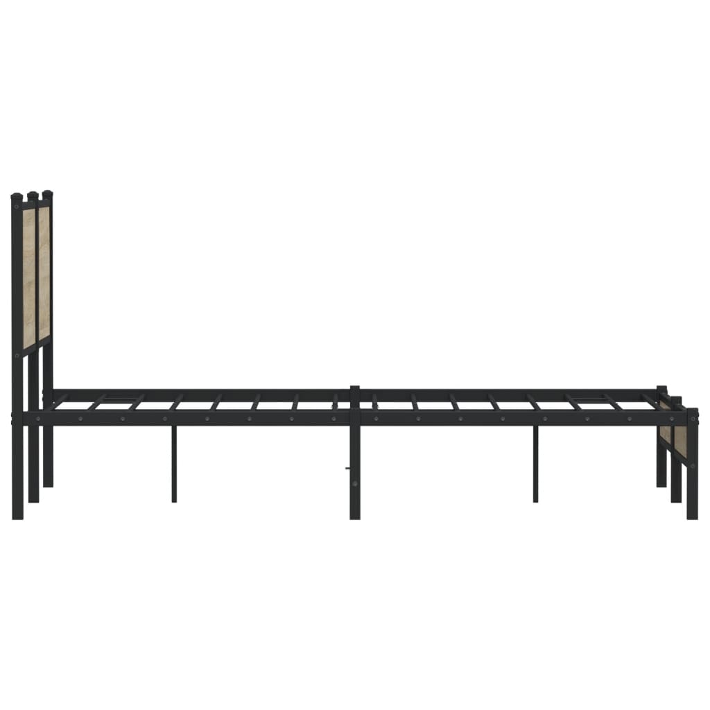 Cadre de lit en métal sans matelas chêne sonoma 120x190 cm - XIOS