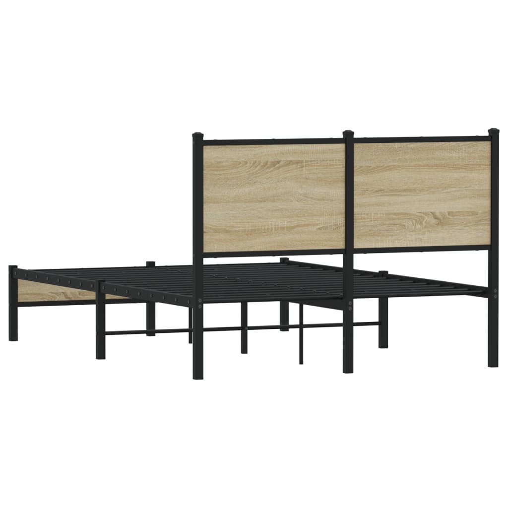 Cadre de lit en métal sans matelas chêne sonoma 120x190 cm - XIOS