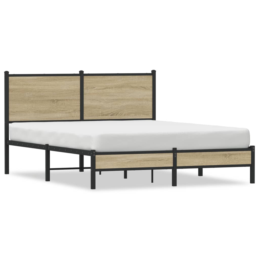 Cadre de lit en métal sans matelas chêne sonoma 137x190 cm - XIOS