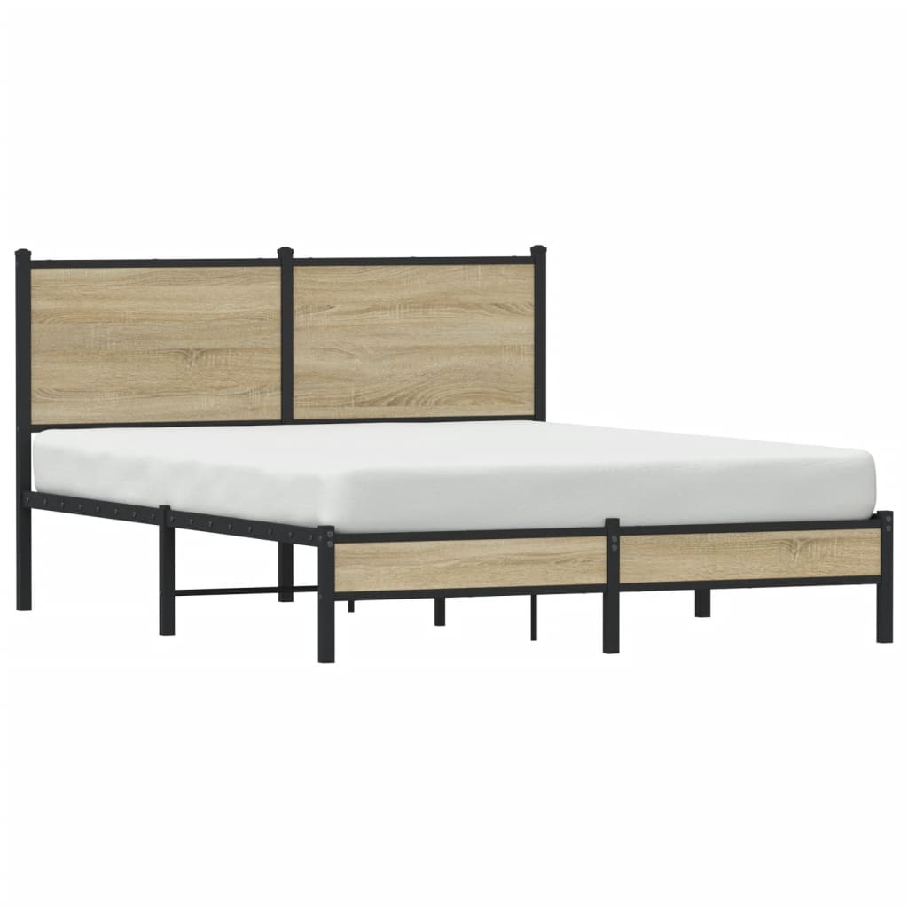 Cadre de lit en métal sans matelas chêne sonoma 140x200 cm - XIOS