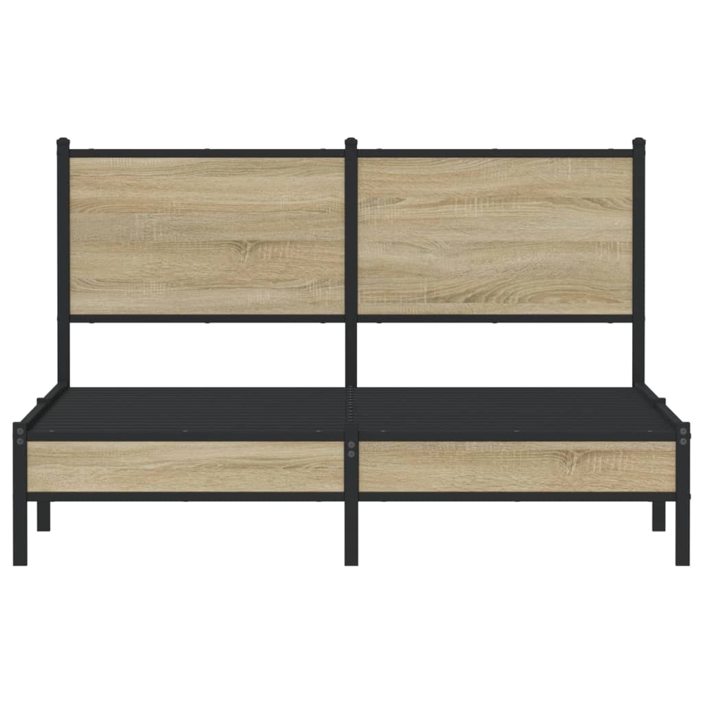 Cadre de lit en métal sans matelas chêne sonoma 150x200 cm - XIOS