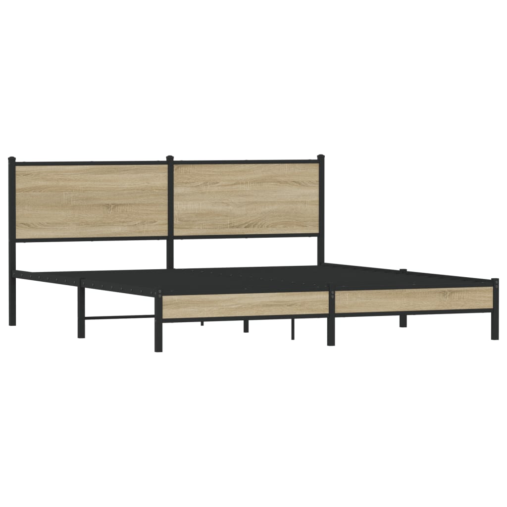 Cadre de lit en métal sans matelas chêne sonoma 160x200 cm - XIOS