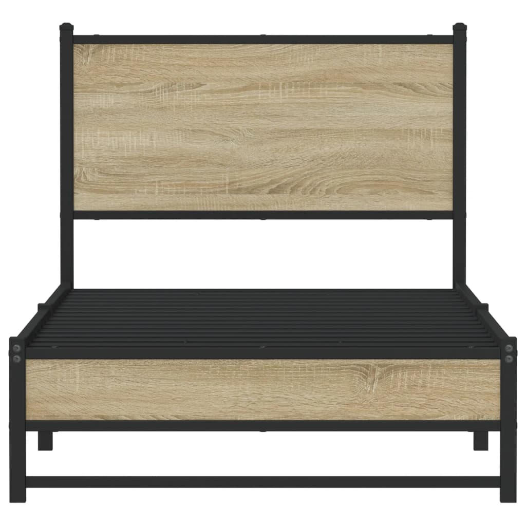 Cadre de lit en métal sans matelas chêne sonoma 75x190 cm - XIOS