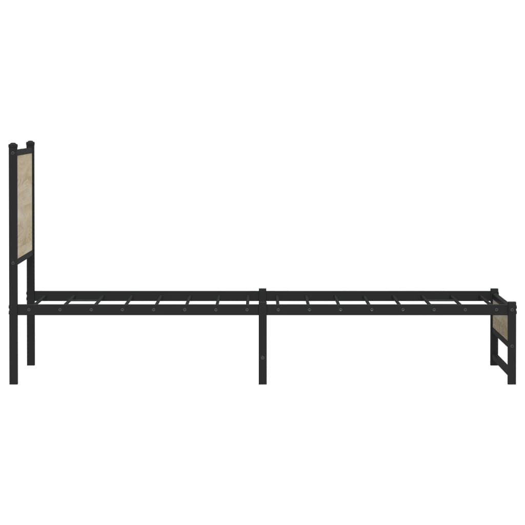 Cadre de lit en métal sans matelas chêne sonoma 75x190 cm - XIOS